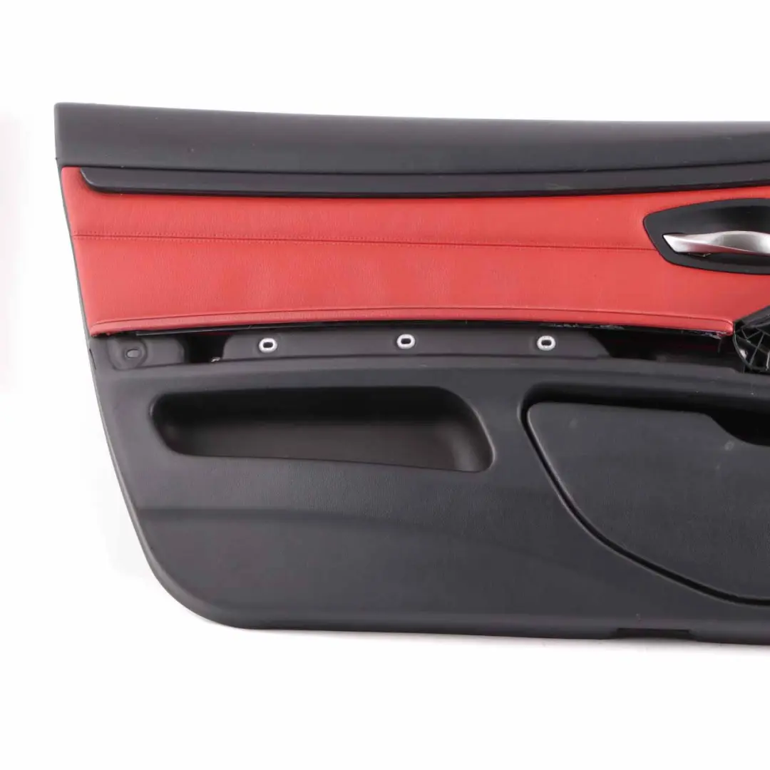 Door Card Front Left N/S Cover Trim Panel Lining Red Leather to BMW E92 E93 with Part number 7219051 BMW E92 E93 Door Card Front Left N/S Cover Trim Panel Lining Red Leather - SKU rhd-7219051-2 - Part number 7219051