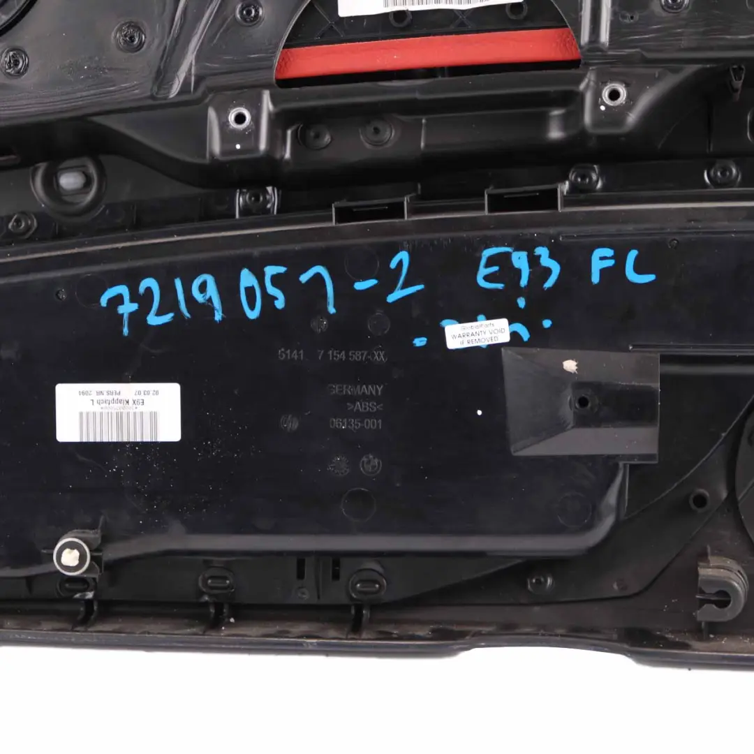 Door Card Front Left N/S Cover Trim Panel Lining Red Leather to BMW E92 E93 with Part number 7219051 BMW E92 E93 Door Card Front Left N/S Cover Trim Panel Lining Red Leather - SKU rhd-7219051-2 - Part number 7219051