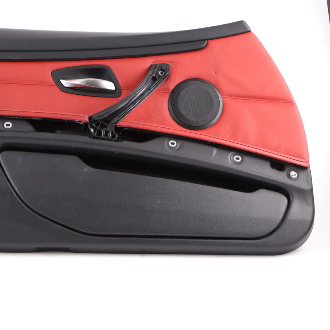 Door Card Front Left N/S Cover Trim Panel Lining Red Leather to BMW E92 E93 with Part number 7219051 BMW E92 E93 Door Card Front Left N/S Cover Trim Panel Lining Red Leather - SKU rhd-7219051-2 - Part number 7219051