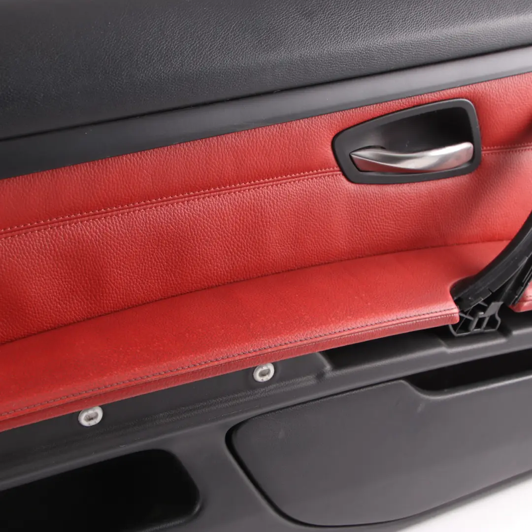 Door Card Front Left N/S Cover Trim Panel Lining Red Leather to BMW E92 E93 with Part number 7219051 BMW E92 E93 Door Card Front Left N/S Cover Trim Panel Lining Red Leather - SKU rhd-7219051-2 - Part number 7219051
