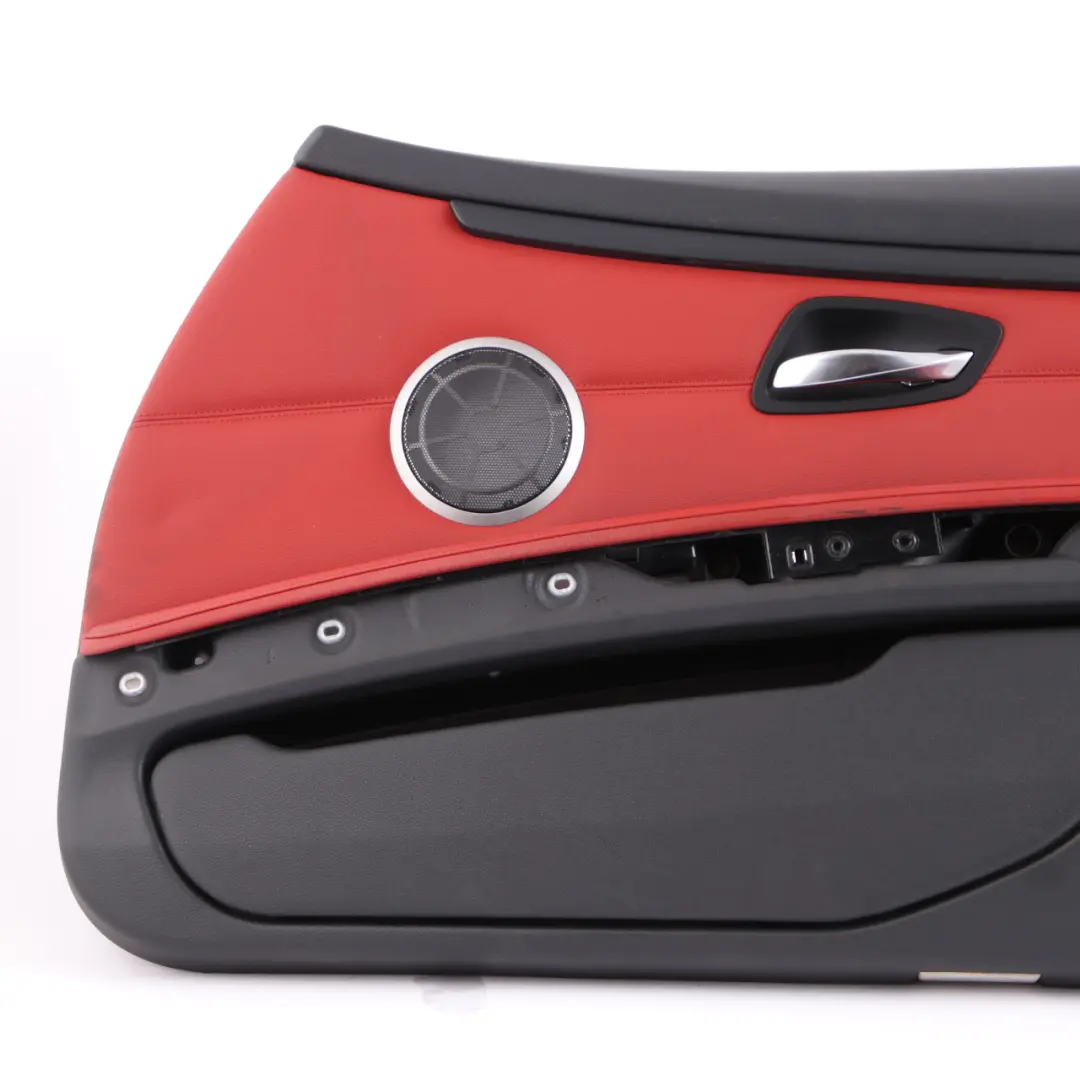 Door Card Front Right O/S Cover Trim Panel Lining Red Leather to BMW E92 E93 with Part number 7219052 BMW E92 E93 Door Card Front Right O/S Cover Trim Panel Lining Red Leather - SKU rhd-7219052-1 - Part number 7219052