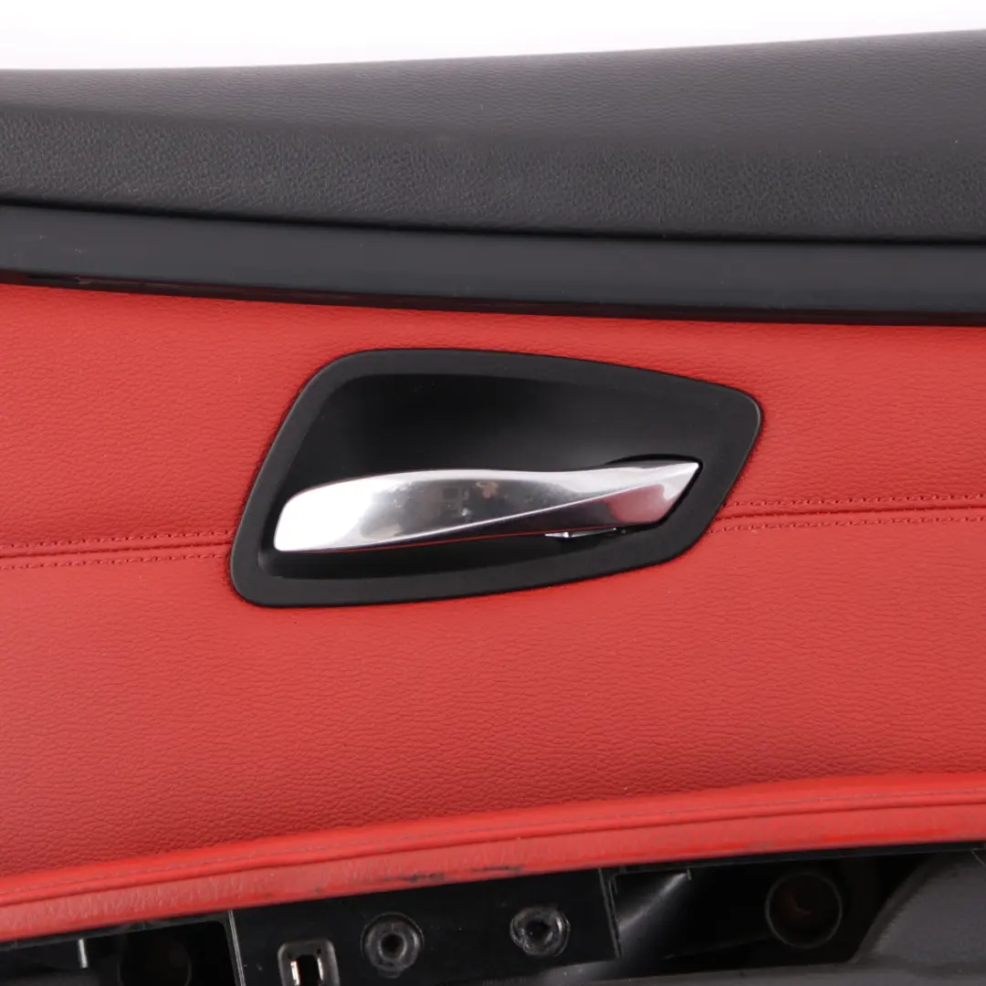 Door Card Front Right O/S Cover Trim Panel Lining Red Leather to BMW E92 E93 with Part number 7219052 BMW E92 E93 Door Card Front Right O/S Cover Trim Panel Lining Red Leather - SKU rhd-7219052-1 - Part number 7219052