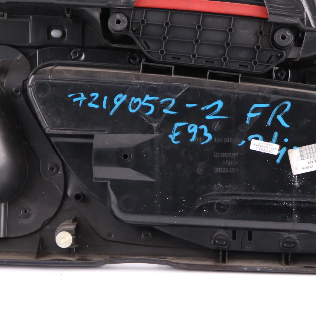 Door Card Front Right O/S Cover Trim Panel Lining Red Leather to BMW E92 E93 with Part number 7219052 BMW E92 E93 Door Card Front Right O/S Cover Trim Panel Lining Red Leather - SKU rhd-7219052-2 - Part number 7219052