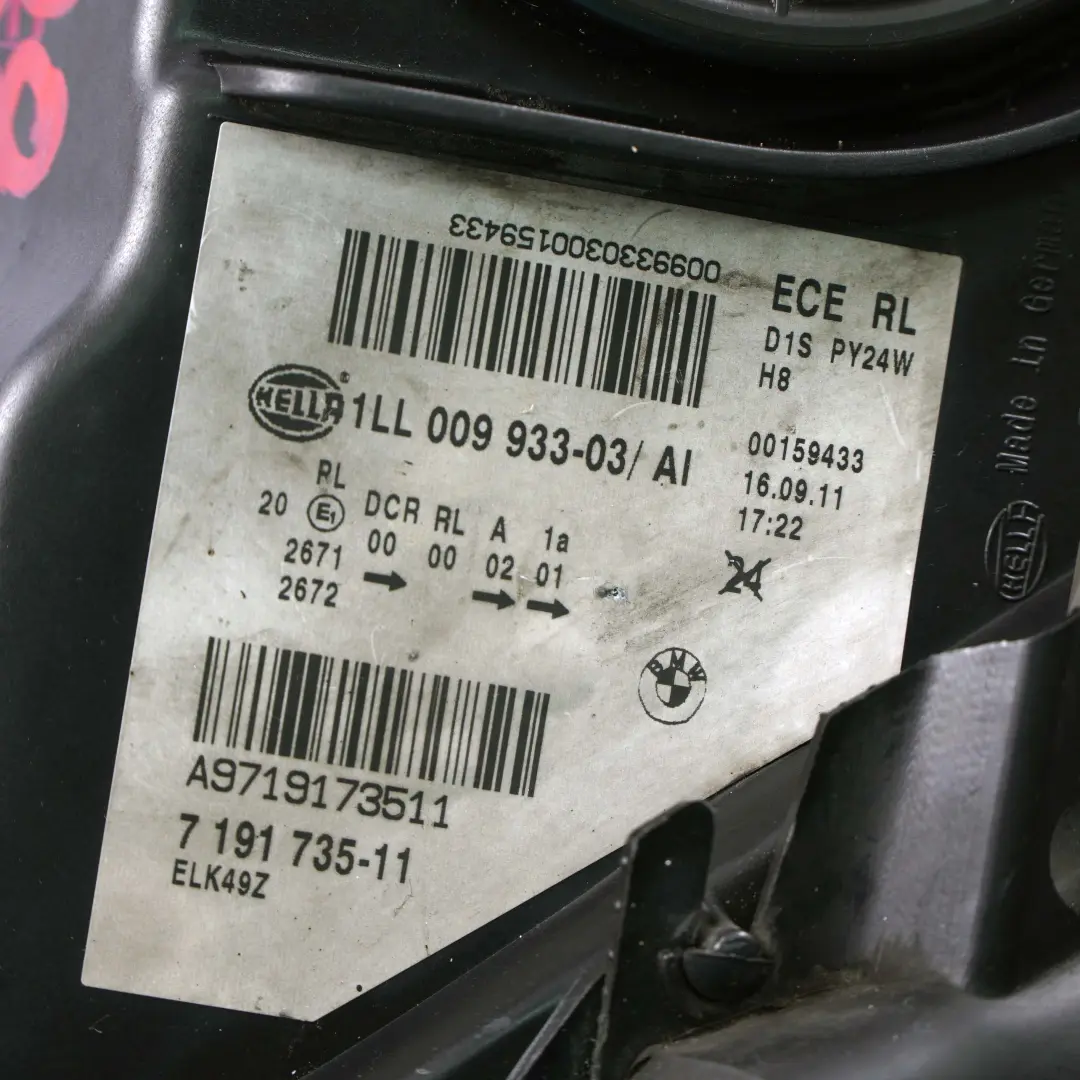 Bi-Xenon Headlight BMW Z4 E89 Convertible Front Lamp Light Left N/S 7191735 to with Part number 7228861 Bi-Xenon Headlight BMW Z4 E89 Convertible Front Lamp Light Left N/S 7191735 - SKU rhd-7228861 - Part number 7228861