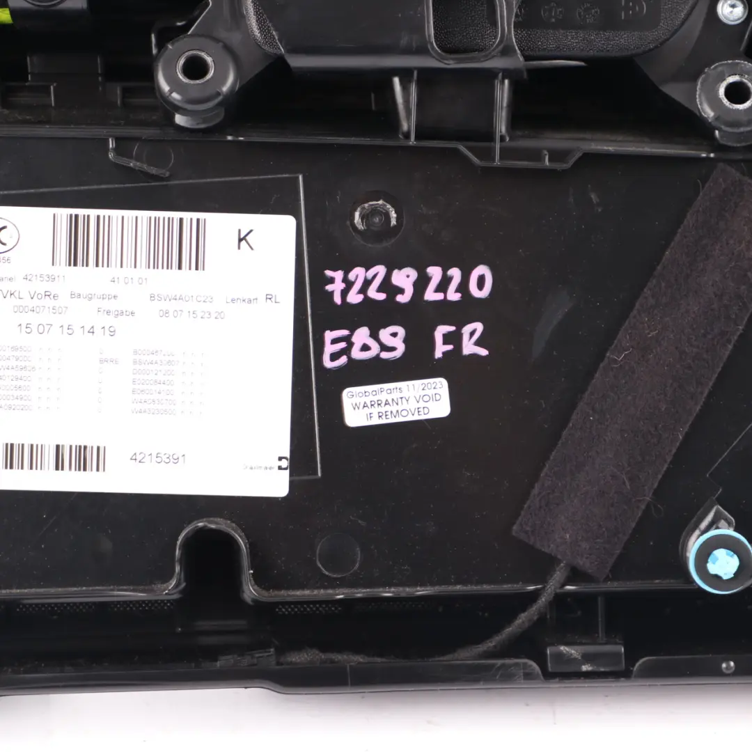 Front Right O/S Door Card Leather Cloth Trim Panel Black to BMW Z4 E89 with Part number 7229220 BMW Z4 E89 Front Right O/S Door Card Leather Cloth Trim Panel Black - SKU rhd-7229220 - Part number 7229220