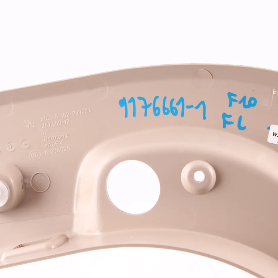 Lateral Trim Panel Cover Bottom Front Left N/S Oyster 9162737 to BMW F10 F11 with Part number 7230119 BMW F10 F11 Lateral Trim Panel Cover Bottom Front Left N/S Oyster 9162737 - SKU rhd-7230119 - Part number 7230119