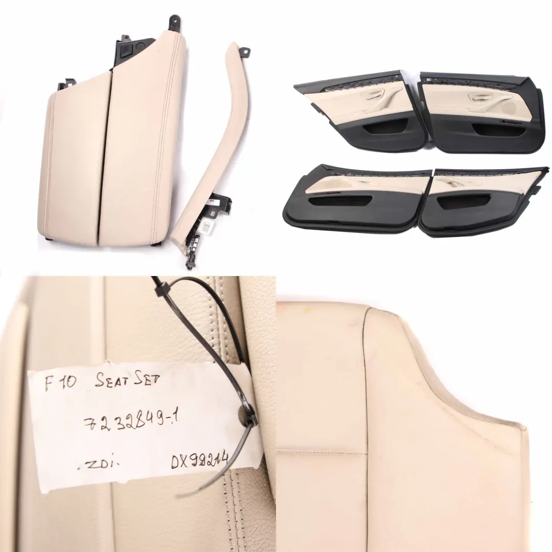 Leather Seats BMW F10 Saloon Heated Comfort Dakota Oyster Interior Door Cards to with Part number 7232849 Leather Seats BMW F10 Saloon Heated Comfort Dakota Oyster Interior Door Cards - SKU rhd-7232849-1 - Part number 7232849