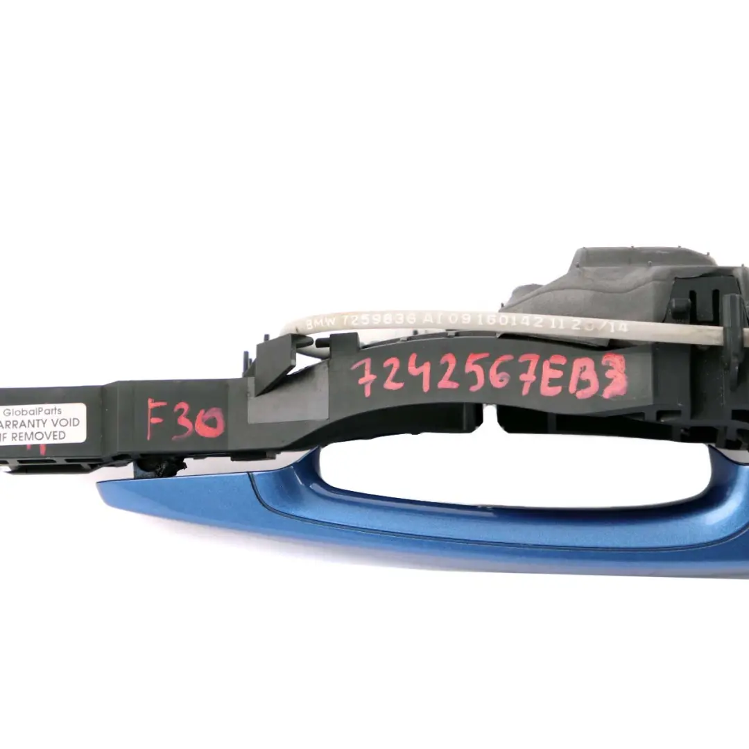  Door Grab Handle BMW F30 F31 Front Left Outside N/S Estorilblau Estoril Blue - SKU rhd-7242567-EB3 - Part number 7242567
