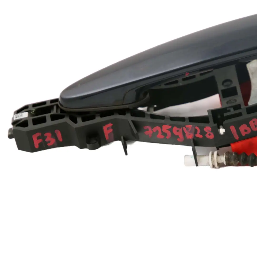 Front Left Outside Door Grab Handle N/S Imperial Blau Brillant Blue to BMW F30 F31 with Part number 7242567 BMW F30 F31 Front Left Outside Door Grab Handle N/S Imperial Blau Brillant Blue - SKU rhd-7242567-IBB - Part number 7242567