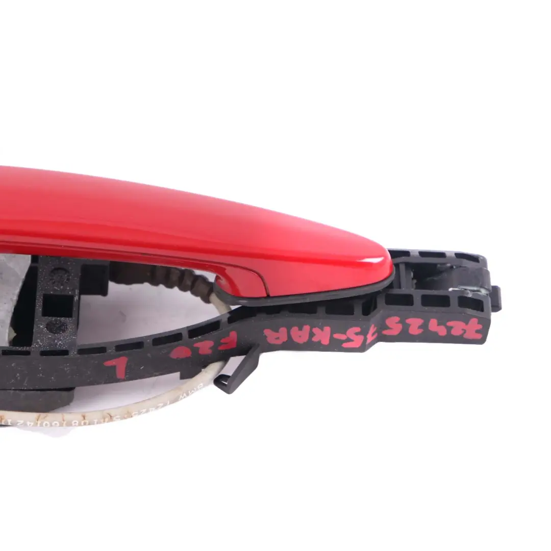Outside Front Left Grab Handle Door N/S Karmesinrot Red A61 to BMW 1 Series F20 LCI with Part number 7242575 BMW 1 Series F20 LCI Outside Front Left Grab Handle Door N/S Karmesinrot Red A61 - SKU rhd-7242575-KAR1 - Part number 7242575