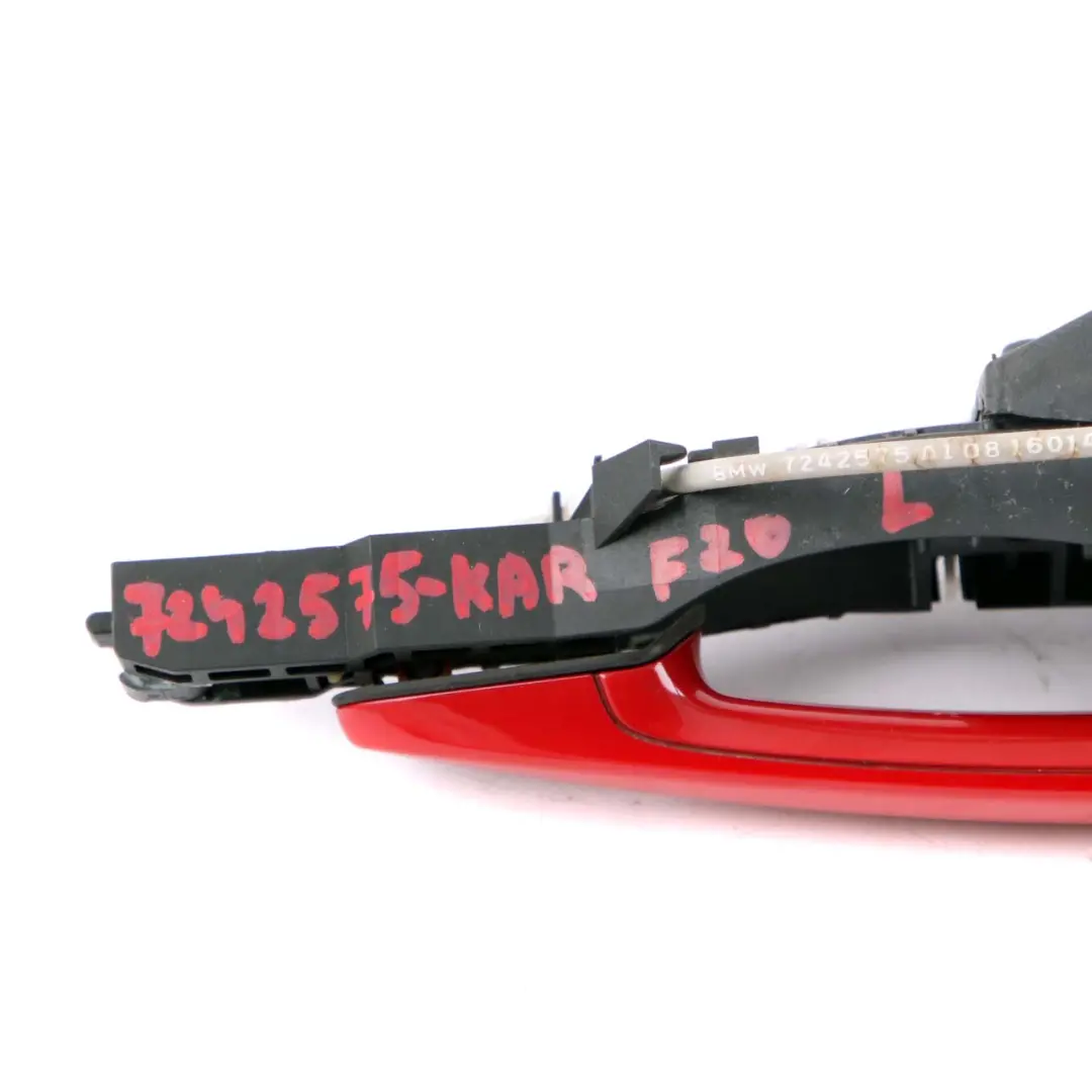 Outside Front Left Grab Handle Door N/S Karmesinrot Red A61 to BMW 1 Series F20 LCI with Part number 7242575 BMW 1 Series F20 LCI Outside Front Left Grab Handle Door N/S Karmesinrot Red A61 - SKU rhd-7242575-KAR1 - Part number 7242575