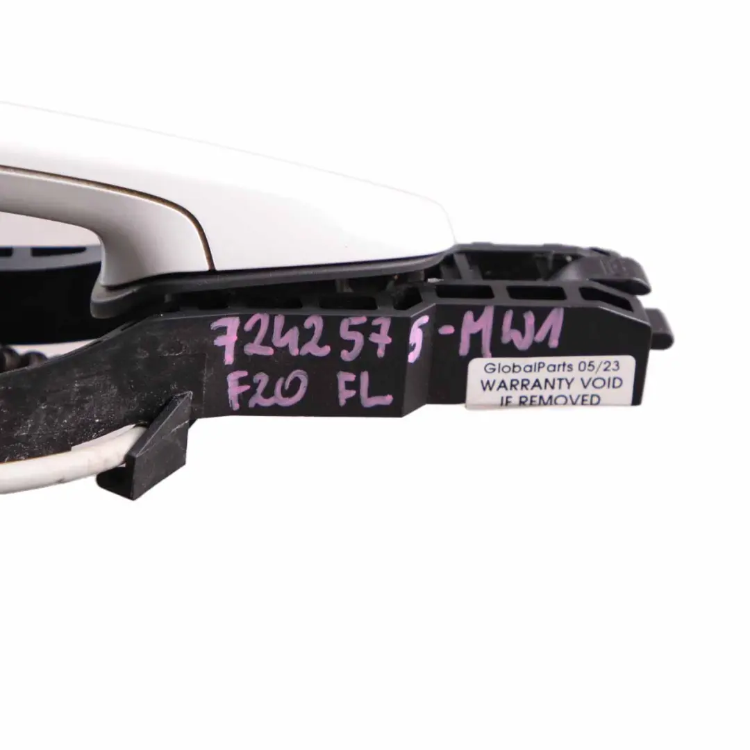 Grab Handle Door Front Left N/S Outside Mineralweiss Mineral White A96 to BMW F20 with Part number 7242575 BMW F20 Grab Handle Door Front Left N/S Outside Mineralweiss Mineral White A96 - SKU rhd-7242575-MW1 - Part number 7242575