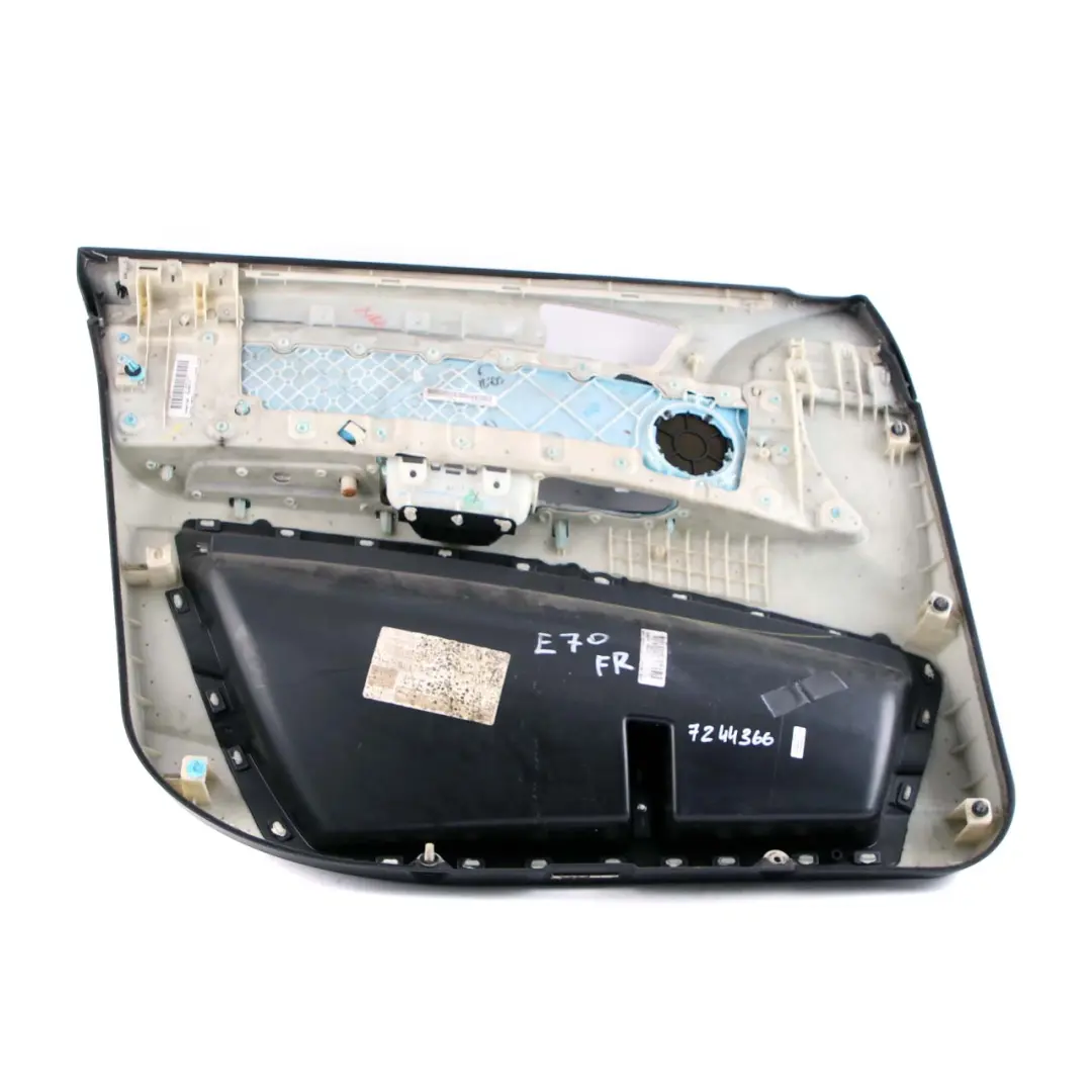 Front Right O/S Door Card Lining Fabric Leather Nevada Black to BMW X5 E70 with Part number 7244366 BMW X5 E70 Front Right O/S Door Card Lining Fabric Leather Nevada Black - SKU rhd-7244366 - Part number 7244366