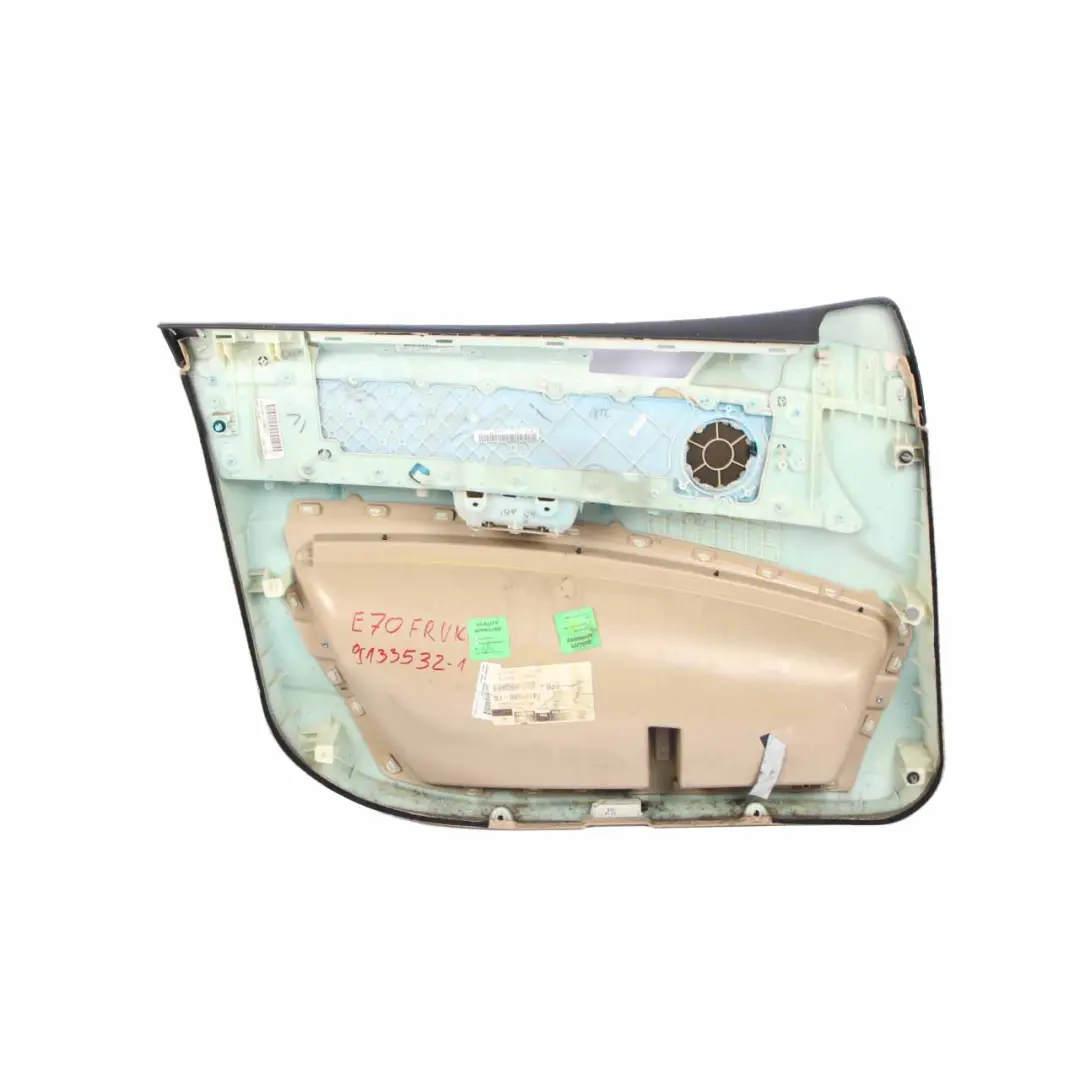 Door Card Front Right O/S Lining Fabric Leather Nevada Beige to BMW X5 E70 with Part number 7244368 BMW X5 E70 Door Card Front Right O/S Lining Fabric Leather Nevada Beige - SKU rhd-7244368 - Part number 7244368