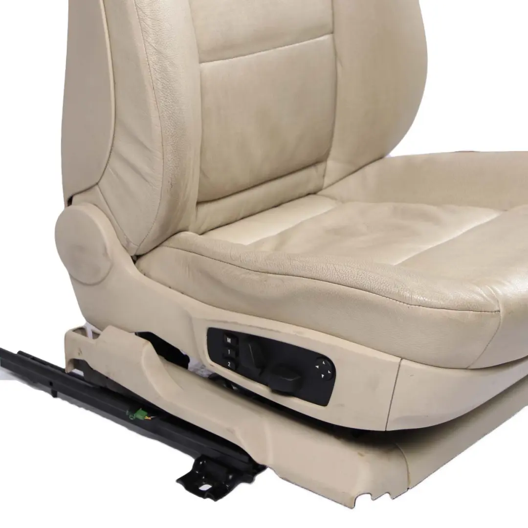 Cream Beige Leather Front Right O/S Seat Memory Heated Lumbar to BMW E60 E61 LCI with Part number 7249323 BMW E60 E61 LCI Cream Beige Leather Front Right O/S Seat Memory Heated Lumbar - SKU rhd-7249323-2 - Part number 7249323