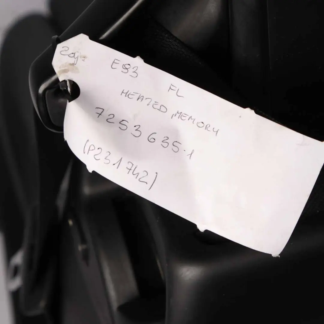 BMW E93 LCI Convertible Sport Heated Black Leather Front Left N/S Seat Memory - SKU rhd-7253635-1 - Part number 7253635