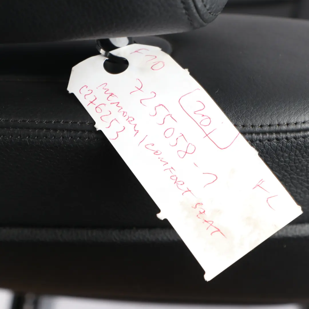  Front Seat BMW F10 F11 Comfort Memory Left N/S Interior Leather Dakota Black - SKU rhd-7255058-1 - Part number 7255058
