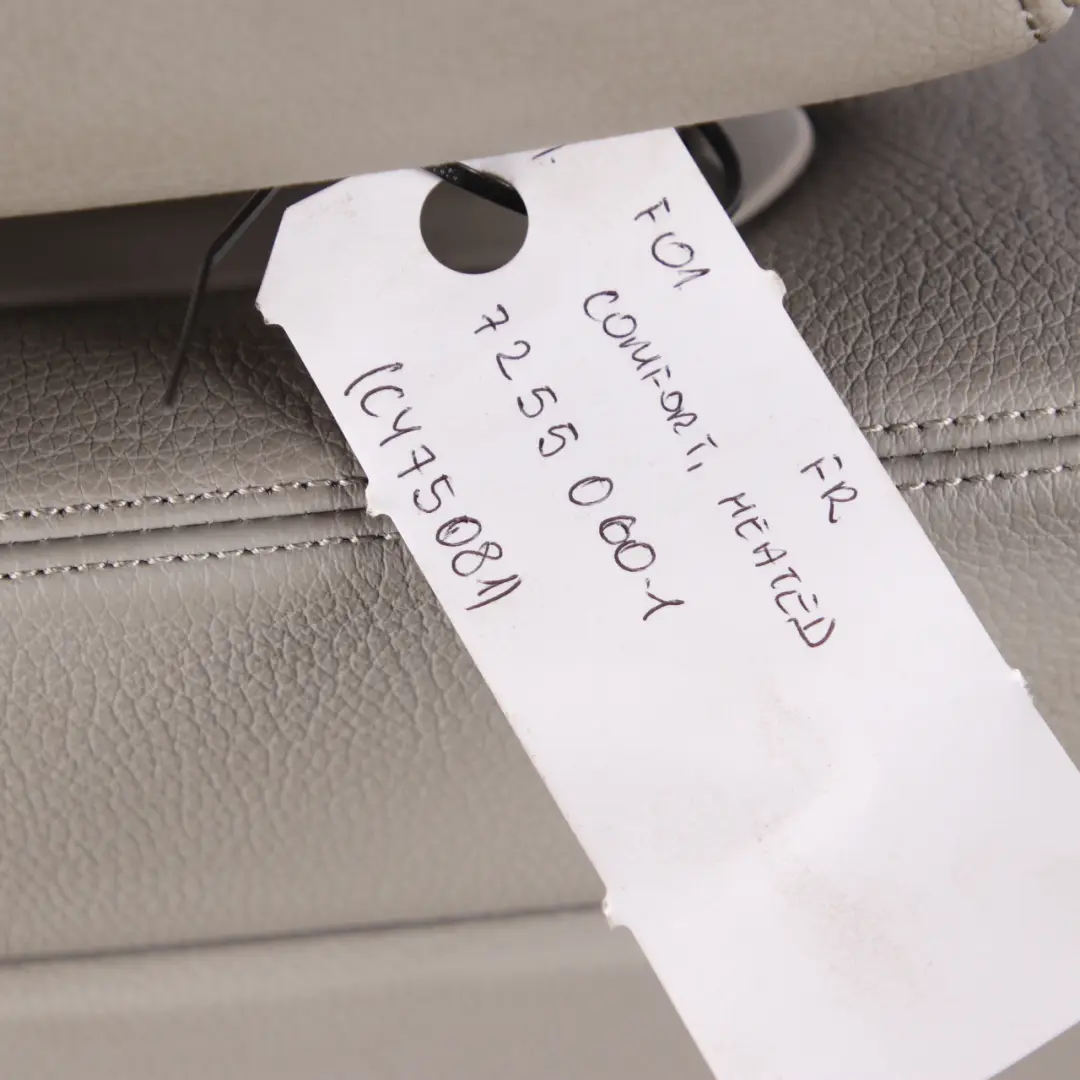 Front Seat BMW F01 Comfort Heated Right O/S Leather Dakota Everest-Grau Memory to with Part number 7255060 Front Seat BMW F01 Comfort Heated Right O/S Leather Dakota Everest-Grau Memory - SKU rhd-7255060-1 - Part number 7255060