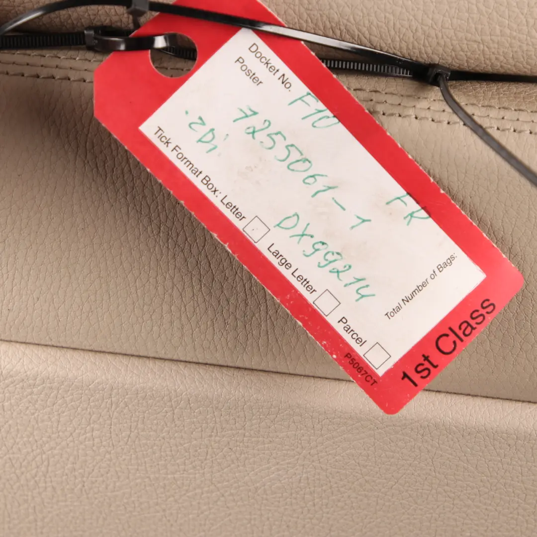 Front Seat BMW F10 Comfort Heated Right O/S Leather Dakota Oyster Lumbar Memory to with Part number 7255061 Front Seat BMW F10 Comfort Heated Right O/S Leather Dakota Oyster Lumbar Memory - SKU rhd-7255061-1 - Part number 7255061