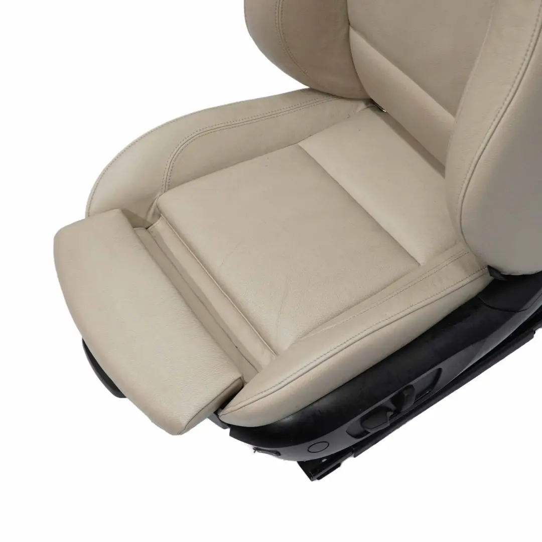 Front Left N/S Heated Seat Oyster Leather Memory to BMW E92 LCI Coupe M Sport with Part number 7259145 BMW E92 LCI Coupe M Sport Front Left N/S Heated Seat Oyster Leather Memory - SKU rhd-7259145-1 - Part number 7259145