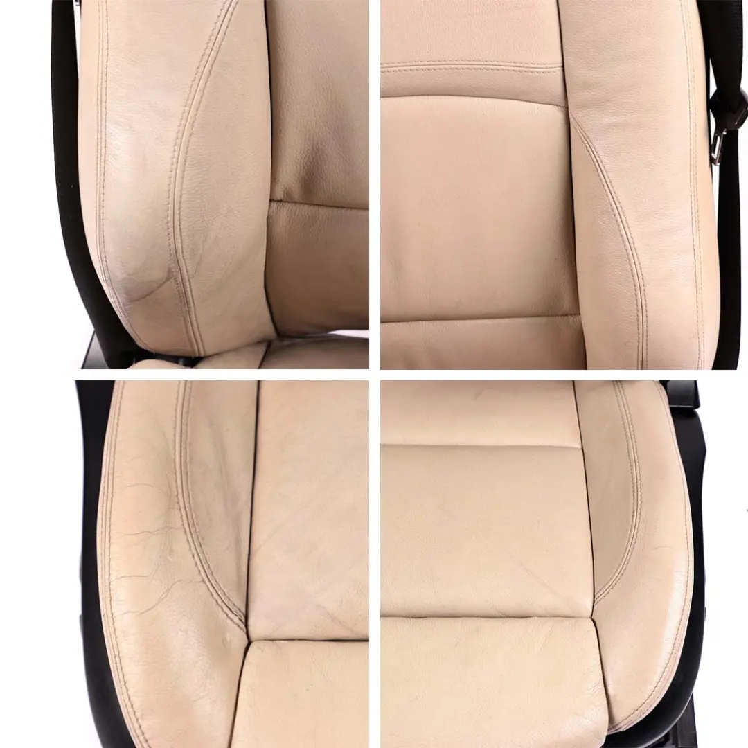 Heated Oyster Leather Interior Seats Electric Memory to BMW E93 LCI Cabrio M Sport with Part number 7259199 BMW E93 LCI Cabrio M Sport Heated Oyster Leather Interior Seats Electric Memory - SKU rhd-7259199-1 - Part number 7259199