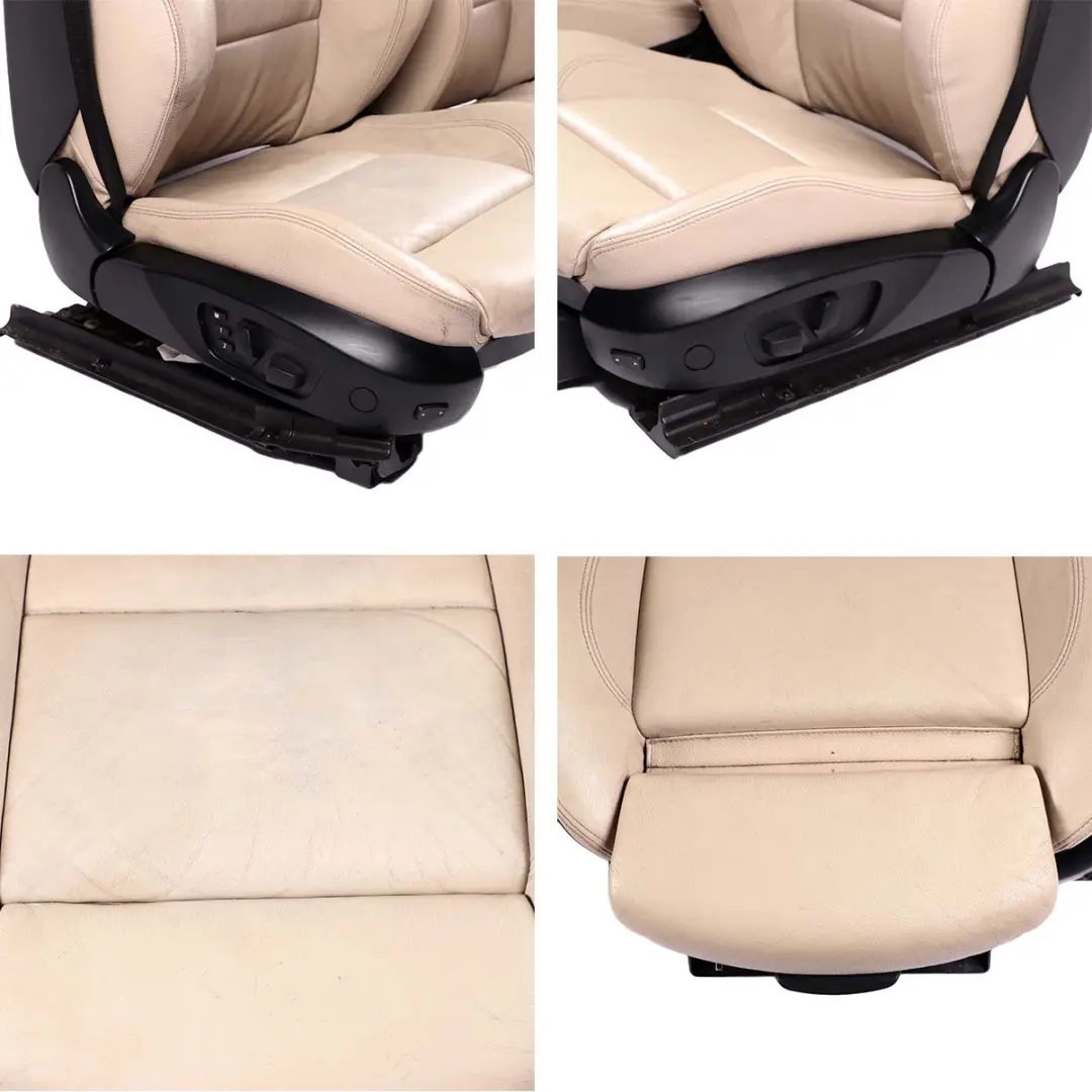 Heated Oyster Leather Interior Seats Electric Memory to BMW E93 LCI Cabrio M Sport with Part number 7259199 BMW E93 LCI Cabrio M Sport Heated Oyster Leather Interior Seats Electric Memory - SKU rhd-7259199-1 - Part number 7259199