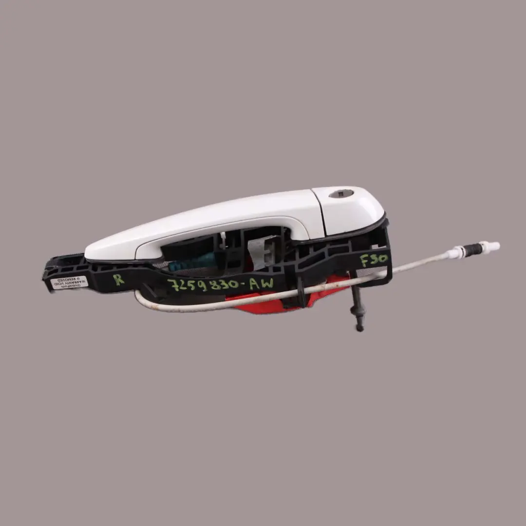 Door Handle BMW F30 F31 Front Right O/S Outside Grab Alpinweiss Alpine White 300 to with Part number 7259830 Door Handle BMW F30 F31 Front Right O/S Outside Grab Alpinweiss Alpine White 300 - SKU rhd-7259830-AW - Part number 7259830