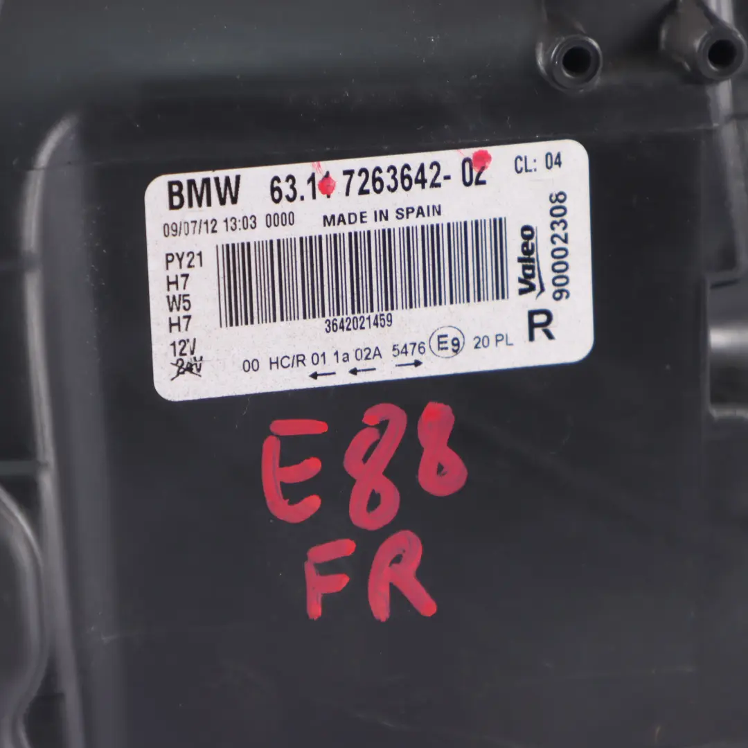 Headlight Headlamp Lamp Light Right O/S to BMW E82 E88 with Part number 7263642 BMW E82 E88 Headlight Headlamp Lamp Light Right O/S - SKU RHD-7263642 - Part number 7263642