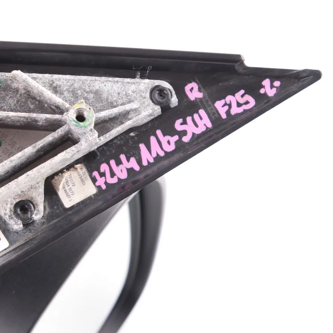 Wing Mirror Auto Dip Heated Right Door O/S Schwarz 2 Black - 668 to BMW X3 F25 with Part number 7264116 BMW X3 F25 Wing Mirror Auto Dip Heated Right Door O/S Schwarz 2 Black - 668 - SKU rhd-7264116-SCH - Part number 7264116