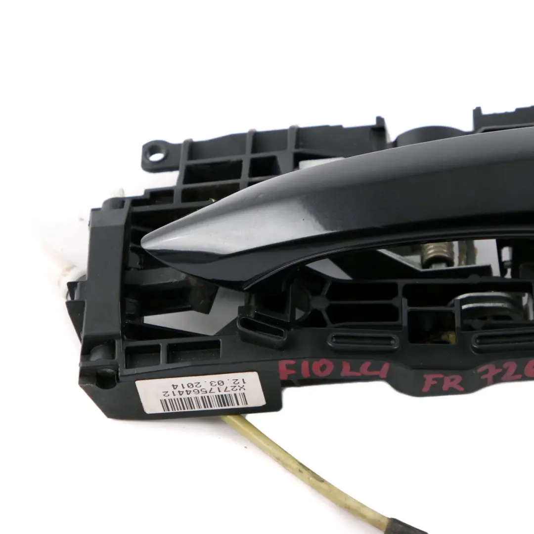 Outside Door Handle Front Right O/S Black Sapphire 475 to BMW 5 Series F10 F11 LCI with Part number 7265084 BMW 5 Series F10 F11 LCI Outside Door Handle Front Right O/S Black Sapphire 475 - SKU rhd-7265084-BS - Part number 7265084