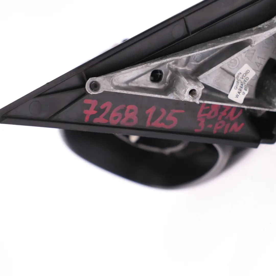 Outside Left Base Wing Mirror N/S 3 PIN to BMW E87 LCI with Part number 7268125 BMW E87 LCI Outside Left Base Wing Mirror N/S 3 PIN - SKU RHD-7268125 - Part number 7268125