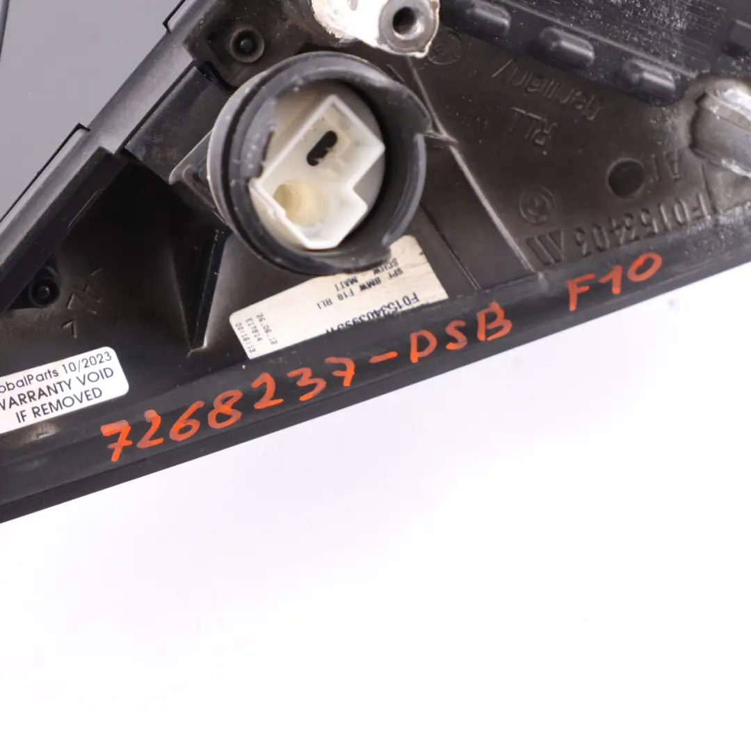 Wing Mirror BMW F10 F11 Heated Door Left N/S Tiefseeblau Deep Sea Blue - A76 to with Part number 7268237 Wing Mirror BMW F10 F11 Heated Door Left N/S Tiefseeblau Deep Sea Blue - A76 - SKU rhd-7268237-DSB - Part number 7268237