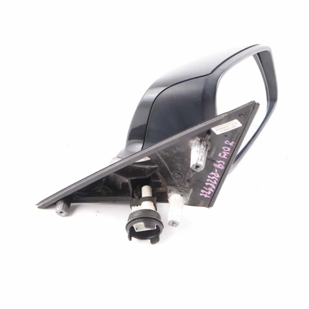  Wing Mirror BMW F10 F11 Heated Door Right O/S Black Sapphire Metallic - 475 - SKU rhd-7268238-BS - Part number 7268238