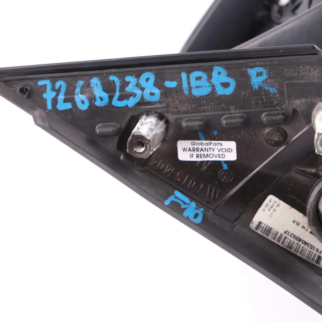 Wing Mirror BMW F10 F11 Heated Right Door O/S Imperial Blau Blue A89 to with Part number 7268238 Wing Mirror BMW F10 F11 Heated Right Door O/S Imperial Blau Blue A89 - SKU rhd-7268238-IBB - Part number 7268238