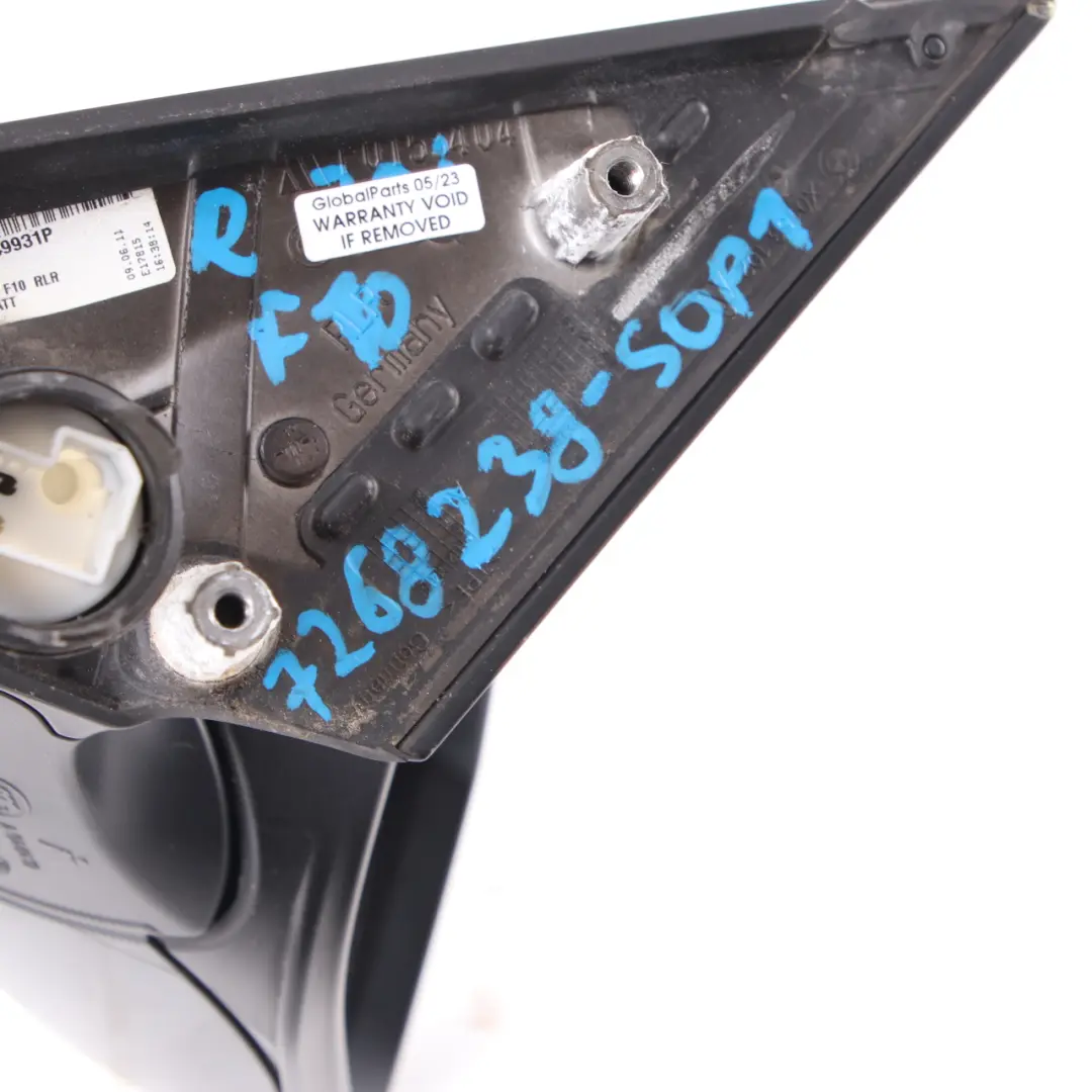 Wing Mirror BMW F10 F11 Heated Right Door O/S 5 Pins Sophisto Grey Metallic A90 to with Part number 7268238 Wing Mirror BMW F10 F11 Heated Right Door O/S 5 Pins Sophisto Grey Metallic A90 - SKU rhd-7268238-SOP1 - Part number 7268238