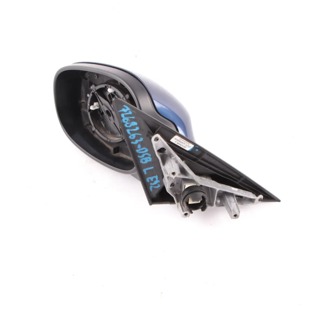 Heated Left Wing Mirror N/S Tiefseeblau Deep Sea Blue to BMW 3 Series E90 E91 LCI with Part number 7268263 BMW 3 Series E90 E91 LCI Heated Left Wing Mirror N/S Tiefseeblau Deep Sea Blue - SKU rhd-7268263-DSB - Part number 7268263