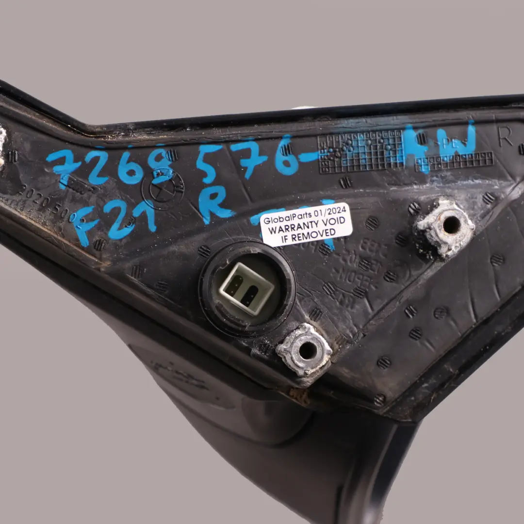 Right Heated Wing Mirror O/S Auto Dip Alpinweiss White to BMW F21 F22 with Part number 7268576 BMW F21 F22 Right Heated Wing Mirror O/S Auto Dip Alpinweiss White - SKU rhd-7268576-AW - Part number 7268576