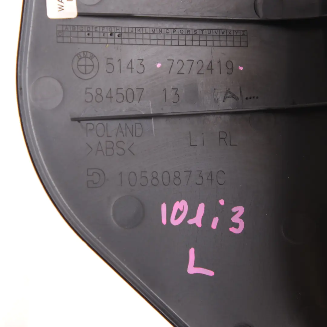 Panel Side Trim Front Left N/S Bottom Entrance to BMW i3 I01 Cover with Part number 7272419 BMW i3 I01 Cover Panel Side Trim Front Left N/S Bottom Entrance - SKU rhd-7272419 - Part number 7272419