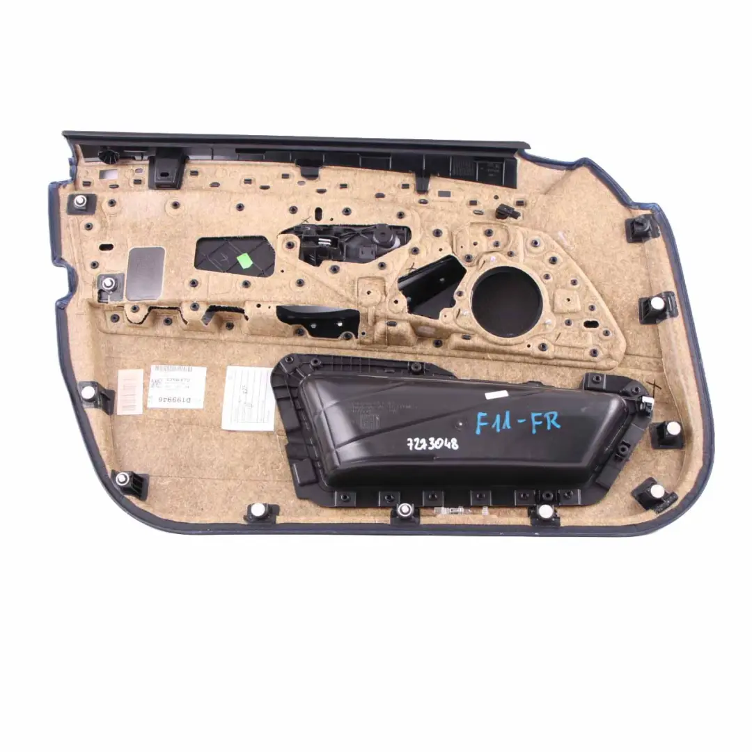 BMW 5 Series F10 F11 Front Right O/S Door Card Lining Panel Black Leather - SKU rhd-7273048 - Part number 7273048