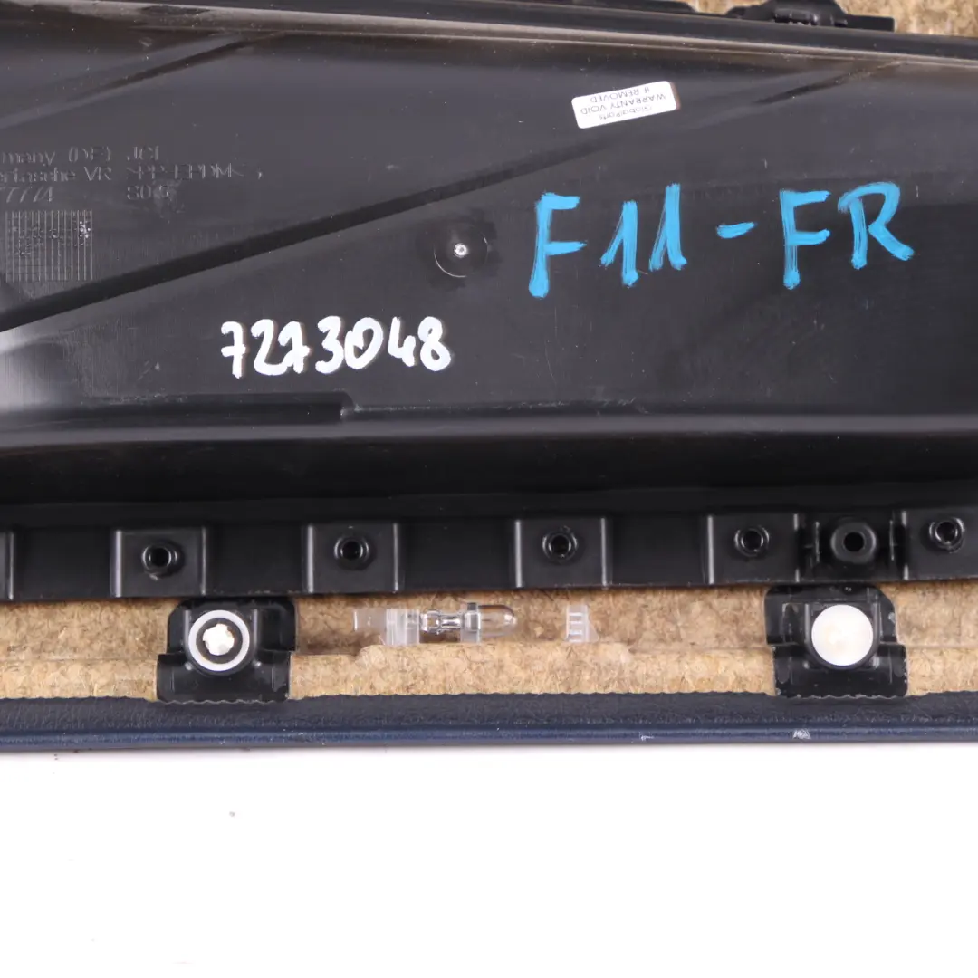 Front Right O/S Door Card Lining Panel Black Leather to BMW 5 Series F10 F11 with Part number 7273048 BMW 5 Series F10 F11 Front Right O/S Door Card Lining Panel Black Leather - SKU rhd-7273048 - Part number 7273048