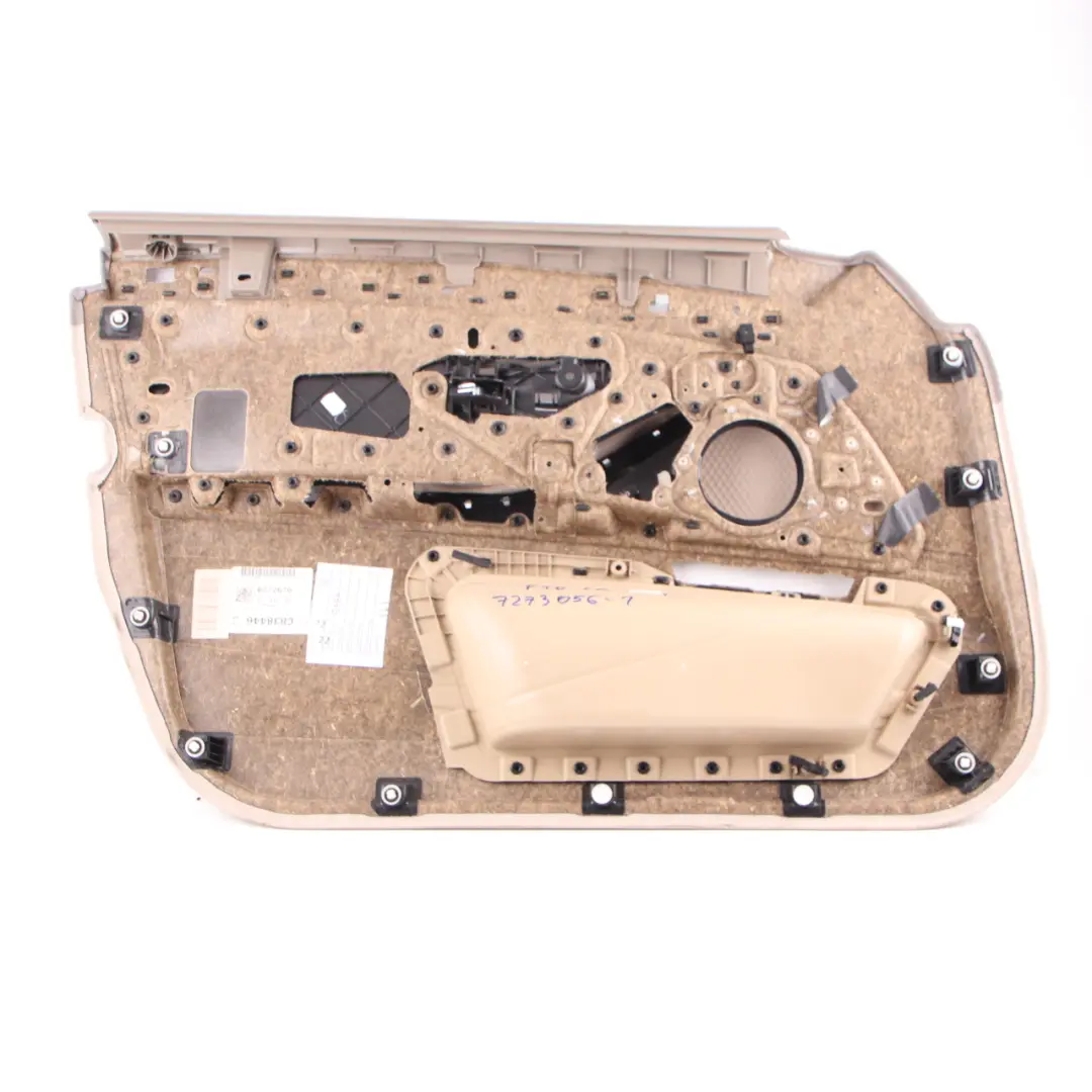 Door Card Front Right O/S Lining Panel Leather Dakota Oyster to BMW F10 F11 with Part number 7273056 BMW F10 F11 Door Card Front Right O/S Lining Panel Leather Dakota Oyster - SKU rhd-7273056-1 - Part number 7273056