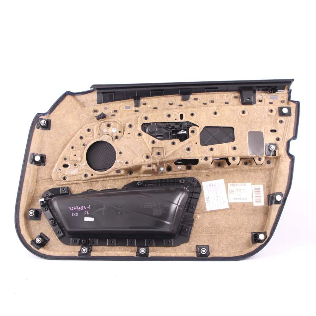 BMW F10 F11 Door Card Front Left N/S Lining Panel Black Leather - SKU rhd-7273353-1 - Part number 7273353