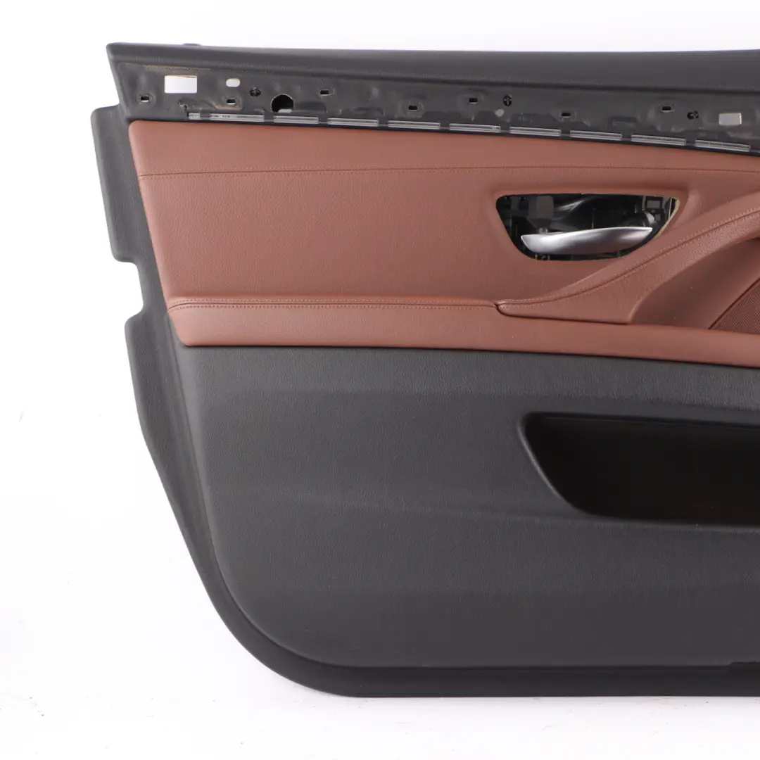 Door Card Front Left N/S Lining Panel Leather Cinnamon Brown to BMW F10 F11 with Part number 7273363 BMW F10 F11 Door Card Front Left N/S Lining Panel Leather Cinnamon Brown - SKU rhd-7273363 - Part number 7273363