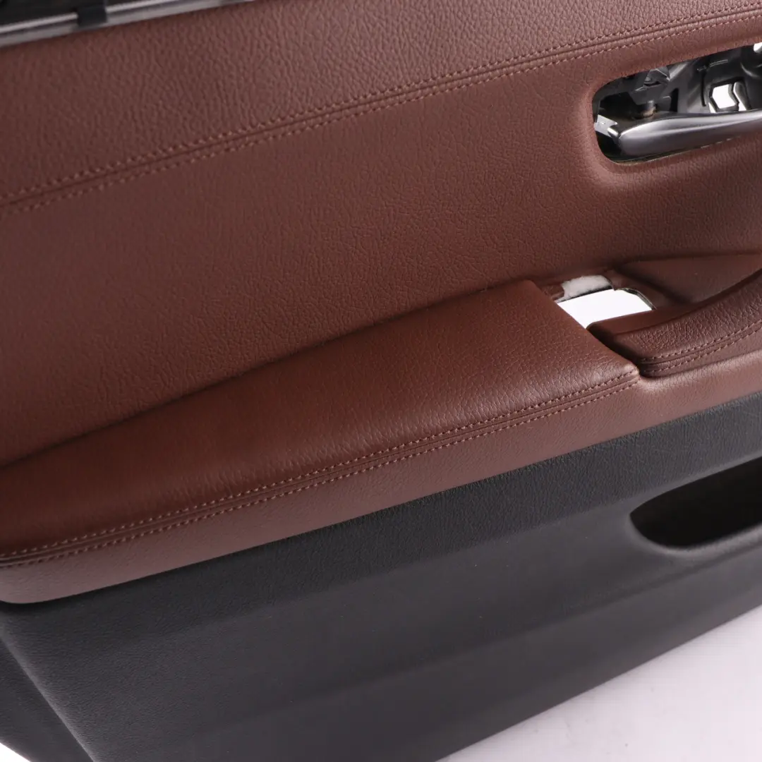 Door Card Front Left N/S Lining Panel Leather Cinnamon Brown to BMW F10 F11 with Part number 7273363 BMW F10 F11 Door Card Front Left N/S Lining Panel Leather Cinnamon Brown - SKU rhd-7273363 - Part number 7273363