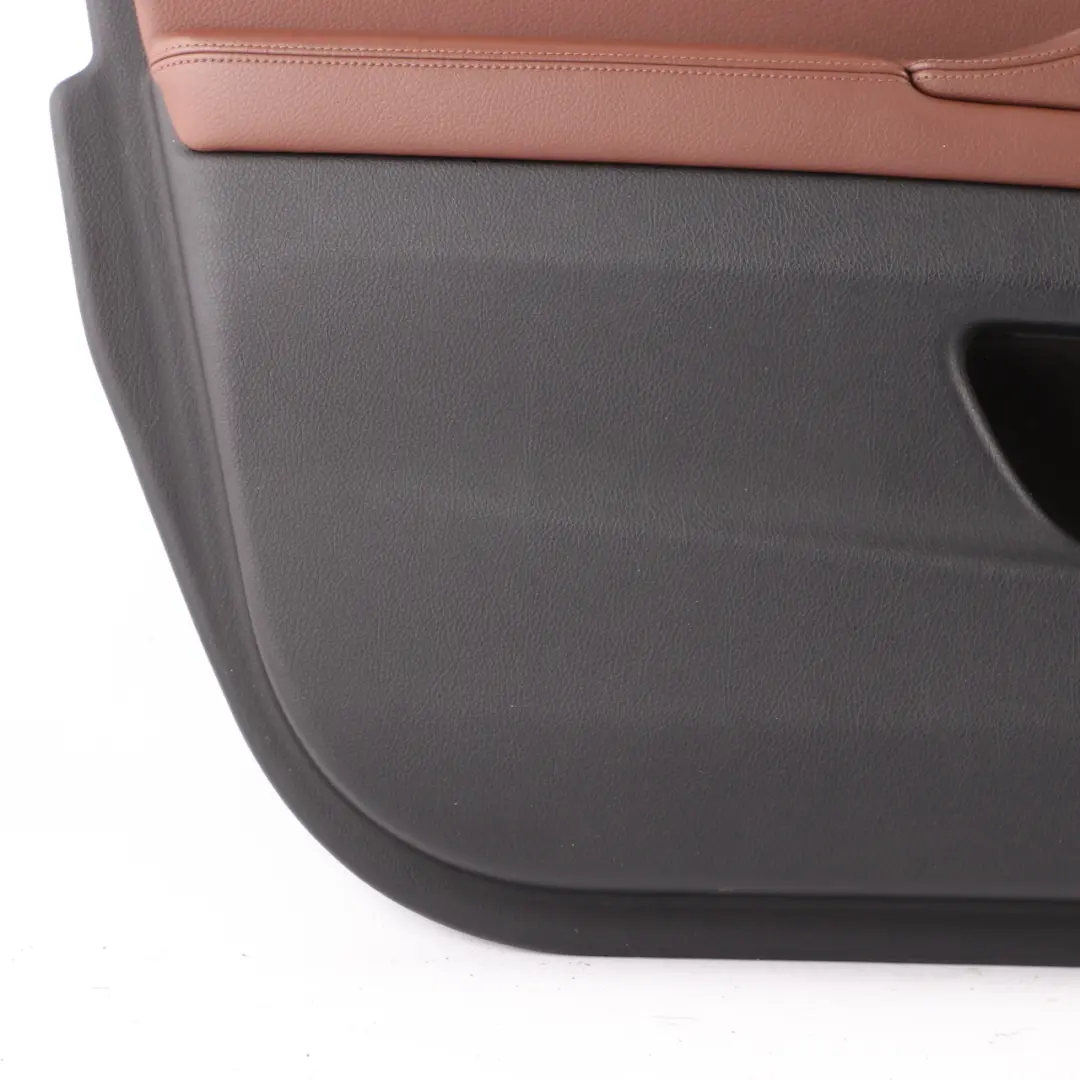 Door Card Front Left N/S Lining Panel Leather Cinnamon Brown to BMW F10 F11 with Part number 7273363 BMW F10 F11 Door Card Front Left N/S Lining Panel Leather Cinnamon Brown - SKU rhd-7273363 - Part number 7273363
