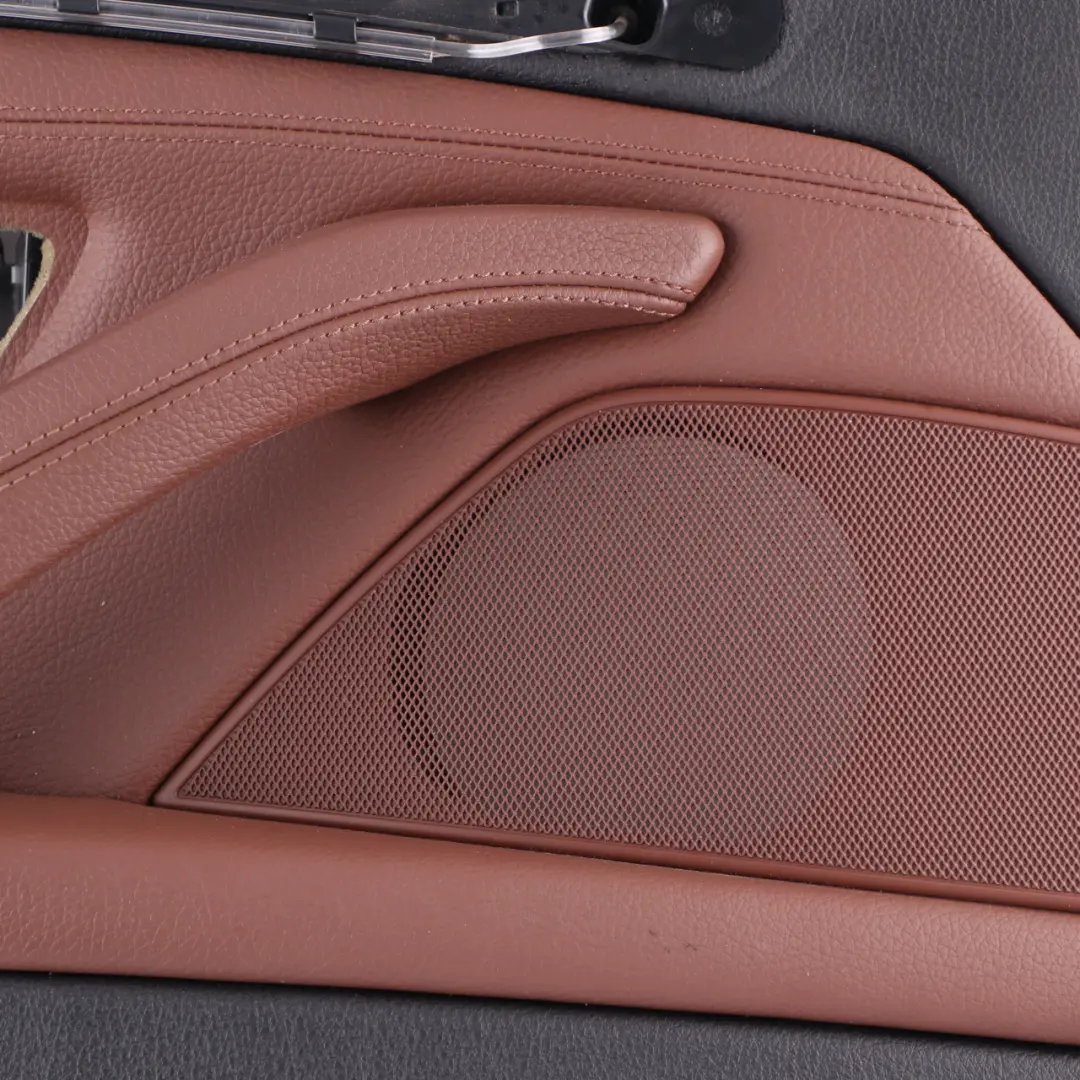 Door Card Front Left N/S Lining Panel Leather Cinnamon Brown to BMW F10 F11 with Part number 7273363 BMW F10 F11 Door Card Front Left N/S Lining Panel Leather Cinnamon Brown - SKU rhd-7273363 - Part number 7273363