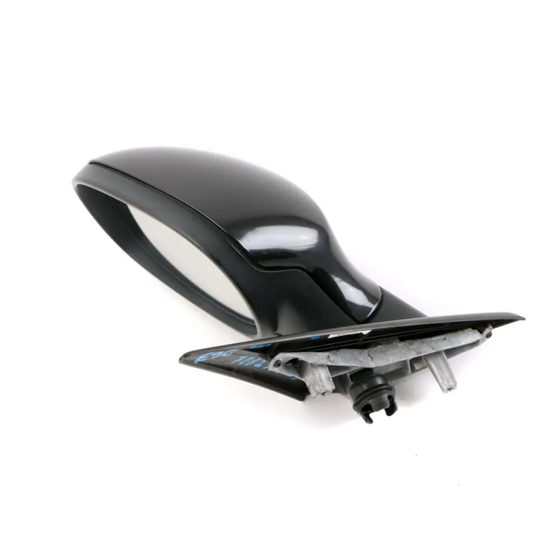 BMW 3 E90 E91 LCI Power Fold Auto Dip Left Wing Mirror N/S Black Sapphire 475 - SKU rhd-7282573-BS - Part number 7282573