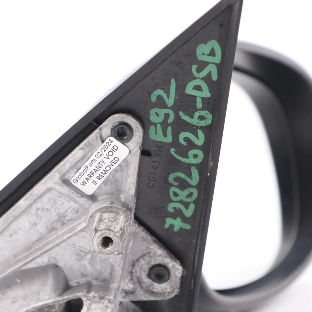 Wing Mirror BMW E92 E93 Door Right O/S Memory Heated 3 Pins Deep Sea Blue - A76 to with Part number 7282626 Wing Mirror BMW E92 E93 Door Right O/S Memory Heated 3 Pins Deep Sea Blue - A76 - SKU rhd-7282626-DSB - Part number 7282626