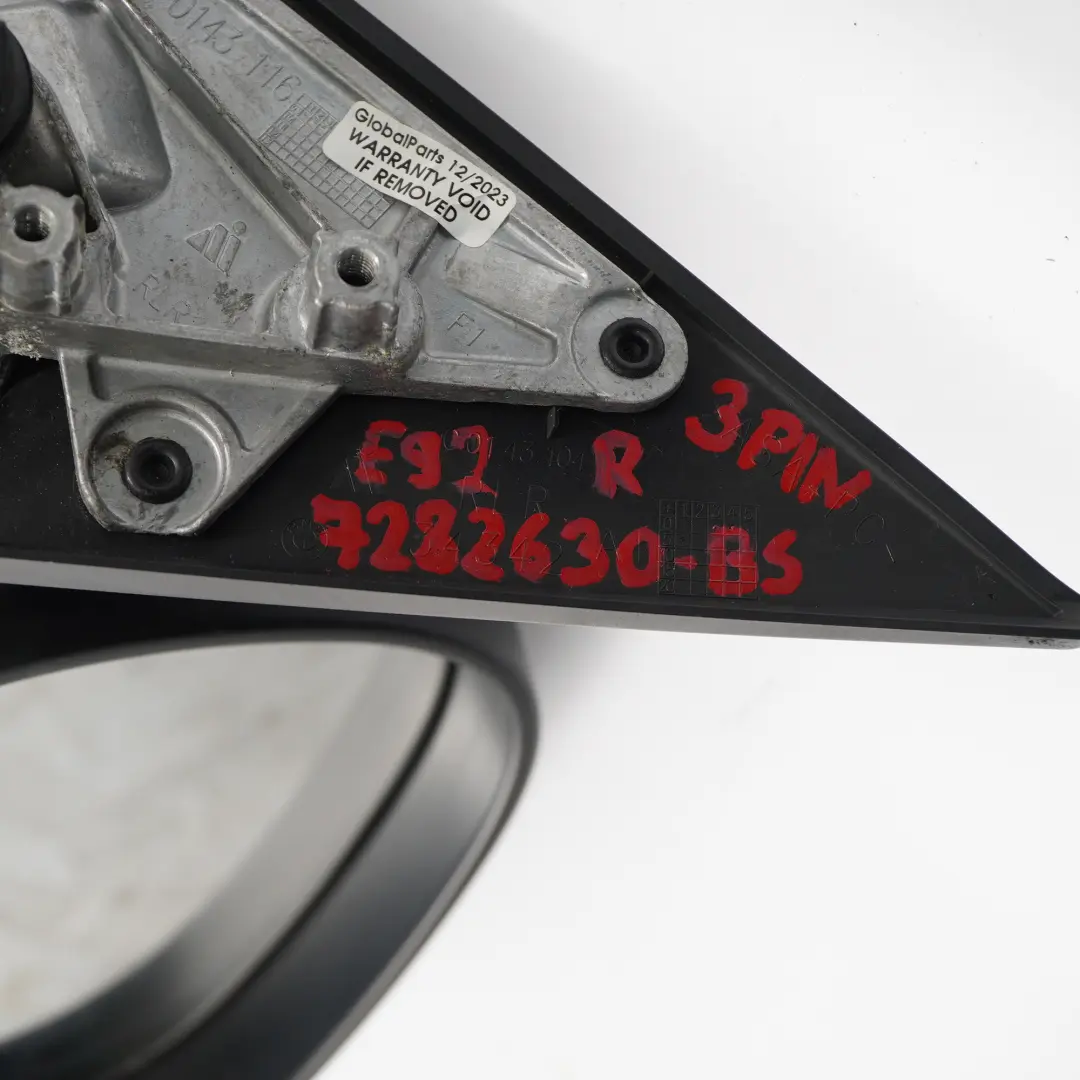  Wing Mirror BMW E92 E93 Power Fold Heated Memory Right O/S Black Sapphire - 475 - SKU rhd-7282630-BS - Part number 7282630