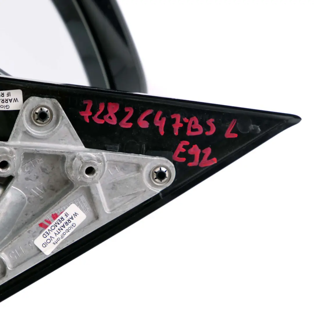 Wing Mirror BMW E92 E93 M Sport Left N/S Heated Memory Black Sapphire Metallic - SKU rhd-7282647-BS - Part number 7282647